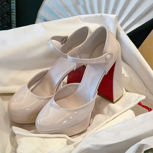 Zapatos de mujer de alta calidad, sandalias de tacón para fiesta, zapatos de cuero genuino para damas, sandalias de tacón grueso, zapatos casuales. - Product Image 1