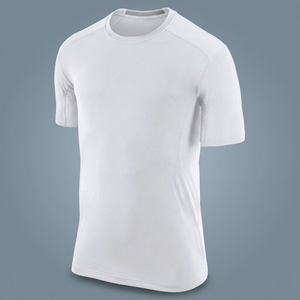 Camiseta de Manga Larga Blanca para Hombre, de Secado Rápido, Transpirable, Ecológica, Antiencogimiento, Corte Ajustado, Cuello Redondo, Informal, de Algodón Tejido - Product Image 3