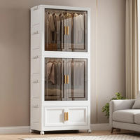 Armoire de rangement pour bébé et enfant, 60 cm x 153 cm de hauteur, 4 niveaux, pour vêtements, jouets et accessoires
