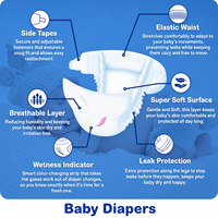 Sampel Gratis OEM ODM Merek Popok Bayi Bernapas Produsen dari Cina Popok Sekali Pakai Grosir Popok Bayi untuk Bayi