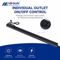 PDU Inteligente Vertical con Interruptores Individuales Independientes para Montaje en Rack Largo, para Gabinetes de Servidores en Centros de Datos y Salas IDC