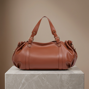 Fashion Women French Elegant Soft <b>Big</b> Capacity Button Closure Bucket Shape PU Casual Tote Bags for Ladies New - Product Image 2