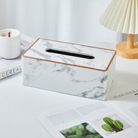 Luxe Marbre Texture En Cuir Serviette Boîte Organisateur pour Hôtels Restaurants Ménages pour Cuisine Salle De Bains Papier Tissu De Stockage