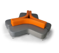 Modernes Modulares Freizeit-Stoffsofa-Set mit Mondkurvendesign, Kunstlederbezug und Hochdichtem Schwamm für das Wohnzimmer