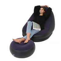 Canapé gonflable moderne épaissi avec repose-pieds, taille personnalisable, en PVC floqué, chaise longue de loisirs portable