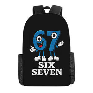 Cute <b>Funny</b> 67 Meme Six Seven Italian Brainrot Print School Bag Shoulder Cartoon <b>Backpack</b> Students Children's <b>Backpacks</b> - Product Image 2