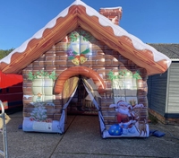 Cabane gonflable de noël avec château gonflable