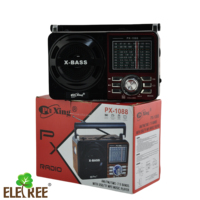 Pour PX-1088BT Vente directe usine Radio numérique rechargeable 9 bandes AM/FM/SW1-7 avec recherche automatique, lecteur de musique et lampe torche portable en plastique