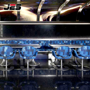 Ensemble de meubles de discothèque de qualité commerciale J2S, fauteuils pivotants rembourrés en cuir, plateau de table en marbre, restaurants <span class=keywords><strong>vintage</strong></span> de luxe - Product Image 3
