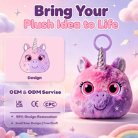 Kundenspezifische OEM Regenbogen 2-in-1 Kawaii Lila Einhorn Reißverschluss-Geldbörse Plüsch-Schlüsselanhänger Taschenanhänger für Mädchen Geburtstagsparty-Geschenke