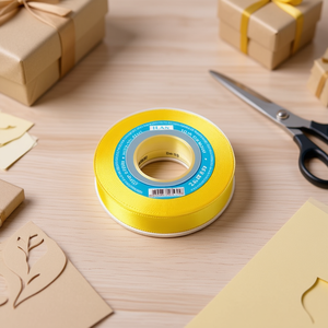 ริบบิ้นผ้าซาติน 2.5 ม. 25 หลา สีเหลือง D11 - Product Image 2