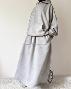 OEM High Quality 2-Piece Set For Muslim Women Casual Loose Fit Sweat + Skirt Full Cover Oversized Relaxed Fit Autumn Season - Product Image 1