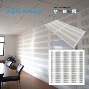 Plaque de plafond suspendu en plâtre blanc perforé, <span class=keywords><strong>prix</strong></span> usine, 60x60mm, bord carré, noyau PVC, grille métallique, faux plafond - Product Image 6