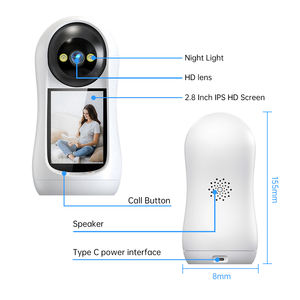最新の3MP Wi-Fiベビーモニターカメラ、2.8インチスクリーン、ビデオ通話、インターホン、スマートホームセキュリティ、ワイヤレスWifiカメラ - Product Image 6
