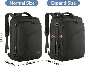 Sac à dos de transport noir personnalisé 40L, extra large, extensible, résistant à l'eau, léger, sac de voyage approuvé pour les week-ends, pour hommes - Product Image 5