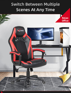 Chaise <span class=keywords><strong>de</strong></span> bureau gaming exécutive robuste, capacité 500 lbs, en cuir synthétique, avec accoudoirs pivotants 2D rafraîchissants, cadre en acier, dossier haut - Product Image 5