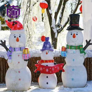 LED Fiberglass Snowman Christmas Motif <b>Light</b> Waterproof Outdoor Decoration Santa Elf Reindeer Garden Yard Party Decor - Product Image 4