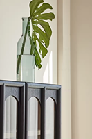 Armoire en verre en bois de chêne moderniste minimal armoire de rangement en bois de chêne vitrine noire moderne