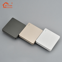 Buena cantidad conmutación fuente de alimentación interruptores de pared interruptor de luz gris dorado habitación inteligente fácil instalación estándar del Reino Unido
