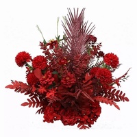 Centres de table modernes en soie rouge bordeaux de haute qualité, fleurs pour allée, fournitures pour banquets de mariage