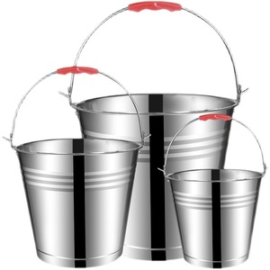 custom made New water bucket colored metal buckets stainless steel bucket with nine different capacity