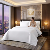 Linge de lit d'hôtel personnalisé, doux et confortable, 100% coton, 300TC, luxe, blanc uni, qualité hôtelière