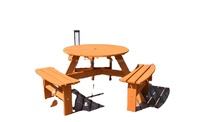 Table de pique-nique extérieure en bois moderne et durable avec banc pour enfants, idéale pour les parcs et les écoles