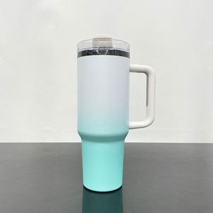 Tumbler With Handle Black Underneath Ombre Gradient Colored 40Oz Travel Mugs for Laser - Product Image 4