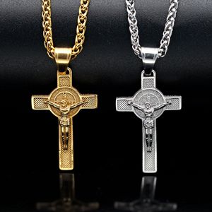 Collana a catena con ciondolo a croce Gesù inossidabile con ciondolo Gesù Cristo croce immagini con ciondolo - Product Image 1