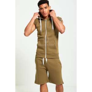 2025 New Design <b>Hoodies</b> <b>Men</b> Blank <b>Hoodies</b> and Shorts <b>Set</b> Custom Oversized <b>Mens</b> Wholesale - Product Image 2