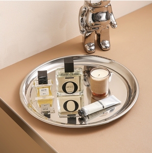 Stainless Steel Buffet Used <strong>Big</strong> <strong>Plates</strong> 30cm 34cm 38cm 40cm Round Dinner <strong>Plate</strong> Waiter's <strong>Serving</strong> Tray for Hotel Bar Restaurant - Product Image 1
