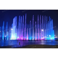 Ensemble de fontaines musicales dansantes personnalisées avec affichage synchronisé de l'eau et lumières LED colorées pour fontaine commerciale