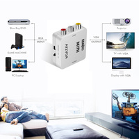 Konverter Video Audio Mini Ukuran 1080p AV2VGA AV ke VGA untuk PC ke TV HD Komputer ke TV