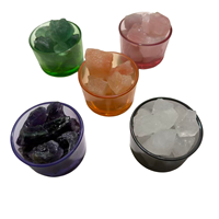 Ensemble de coupelles diffuseurs en pierre de cristal naturel brut, écologiques, faits à la main, pour aromathérapie sans flamme, huiles essentielles, décoration intérieure, UV