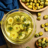 Vente en gros de fleurs de chrysanthème séchées de haute qualité, chrysanthème doré, thé santé, emballage en boîte
