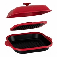 Drei-in-Eins Multifunktionales Design 3-in-1 Mikrowellen-Grillpfanne für Heimkochen mit Mikrowelle