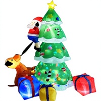 Décorations de Noël gonflables d'extérieur en gros avec Père Noël, chien et boîtes cadeaux – Arbre de Noël gonflable très populaire