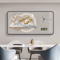 Nouvelle Peinture Murale Moderne pour Restaurant et Hôtel, Vente en Gros, Impressions sur Toile Encadrées de Luxe, Horloge Murale en Porcelaine Cristalline