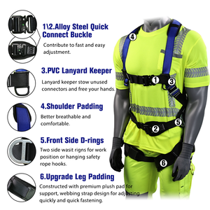 ANSI certificata cintura di sicurezza completa per il corpo per lavorare <span class=keywords><strong>in</strong></span> altezza costruzione di lavoro sulla torre per arrampicata imbracatura di sicurezza - Product Image 3