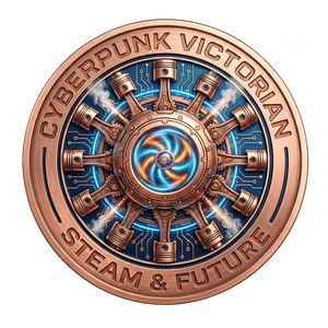 Moneda Conmemorativa de 1 oz de Cobre Puro 999 con Impresión UV para Motor de Vapor Victoriano y Motor Radial Futurista, Regalo de Recuerdo - Product Image 1