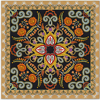 Tapis de Mahjong Américain en Néoprène Antidérapant Lavable Violet Foncé Motif Baroque Paisley Floral Orné Protection de Table Tapis de Jeu