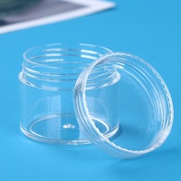 Pot cosmétique transparent portable en PS pour voyage, pot en plastique pour crème, échantillon, petit pot à crème pour le visage avec cuillère, récipient rechargeable