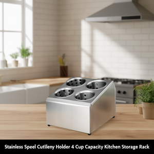 Portaposate in Acciaio Inox con Capacità per 4 Tazze, Scaffale per Organizzazione Cucina - Product Image 3