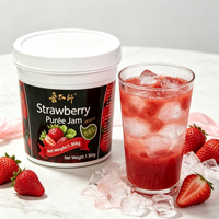 Lotlong Source Factory Groothandel Natuurlijke Kleur Custard-stijl Aardbeienpuree Jam voor Melkthee & Bakkerij Commercieel Gebruik