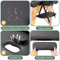 Camillas de Masajes pliables en cuir PU au design de luxe, lit de massage réglable en hauteur, tables de massage portables