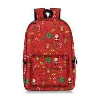 Sac à dos pour ordinateur portable en polyester 3D avec impression numérique de Père Noël, grande capacité, sangle à coussin d'air