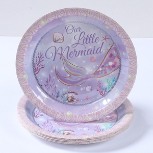 <span class=keywords><strong>Sirena</strong></span> viola stoviglie usa e getta piatti <span class=keywords><strong>sirena</strong></span> tazze tovaglioli <span class=keywords><strong>principessa</strong></span> ragazze felice <span class=keywords><strong>sirena</strong></span> forniture per feste di compleanno - Product Image 6