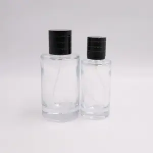 50ml Hot empty glass perfume bottle packaging 50ml refillable perfume bottle glass spray bottle with paper tube box gift box