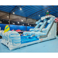 Nouvelle conception de toboggan gonflable en PVC, toboggan aquatique double pour le surf sur l'eau, en vente