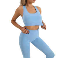 Fabrieksgemaakte 5-delige eco-vriendelijke ademende yogaset met brede tailleband, geprint patroon, plus size, sexy fitness yogasets